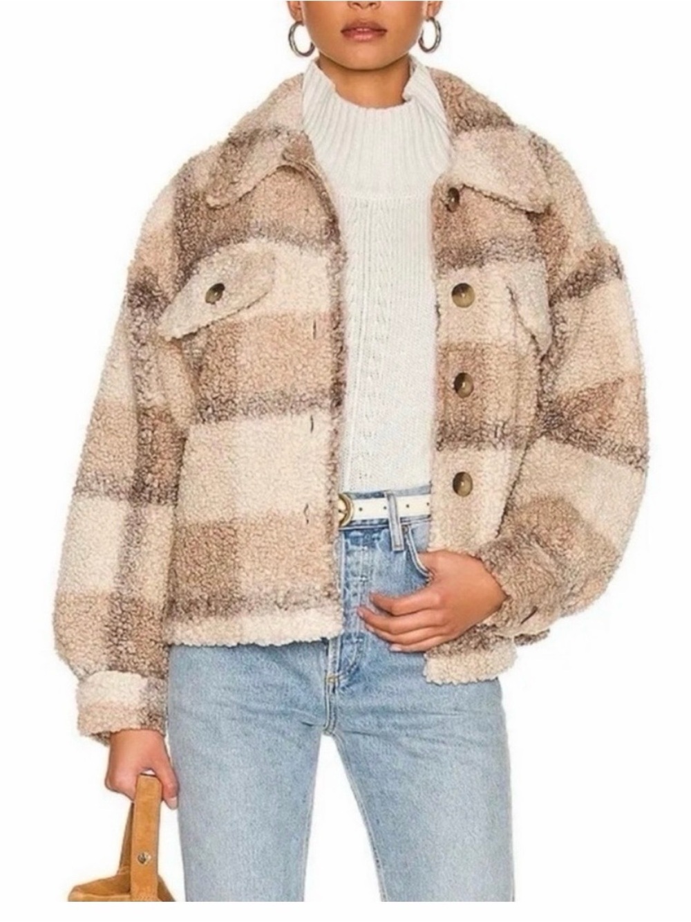 BB Dakota plaid to see you Sherpa jacket